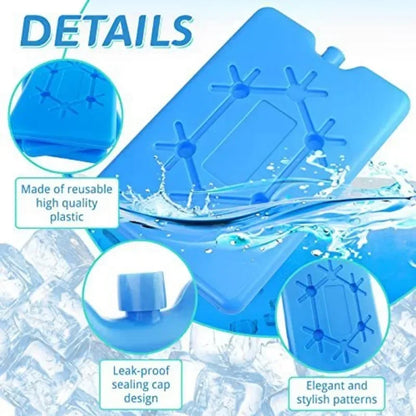Portable Ice Pack Reusable Freezer Ice Cooling Pack Long-Lasting Cooling Water Fill Box for Fresh Food Storage Refrigeration