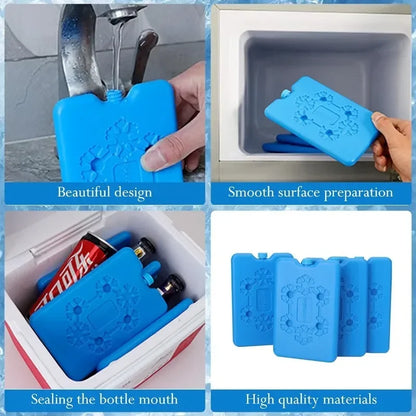 Portable Ice Pack Reusable Freezer Ice Cooling Pack Long-Lasting Cooling Water Fill Box for Fresh Food Storage Refrigeration