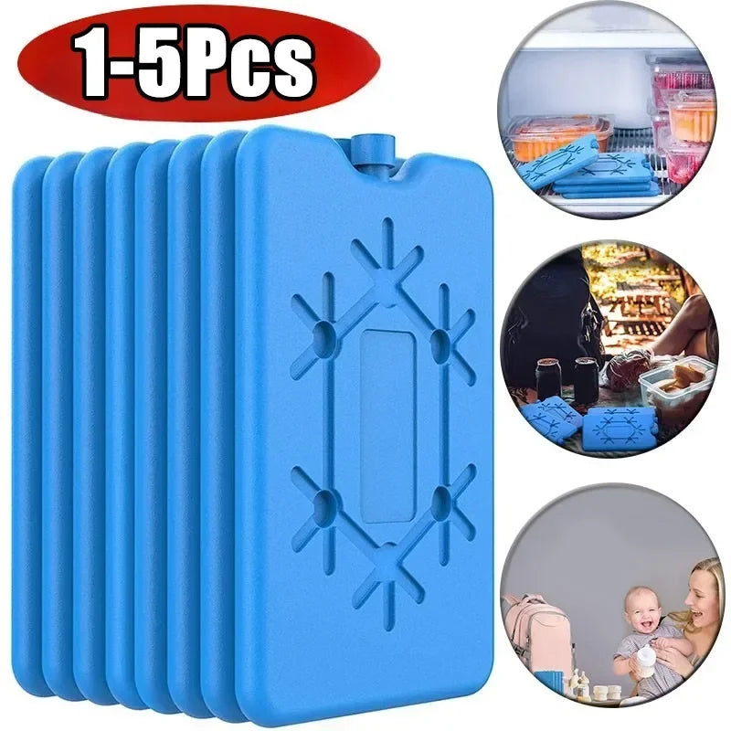 Portable Ice Pack Reusable Freezer Ice Cooling Pack Long-Lasting Cooling Water Fill Box for Fresh Food Storage Refrigeration